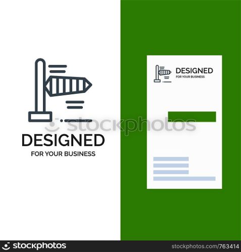 Air, Wind, Windy Grey Logo Design and Business Card Template