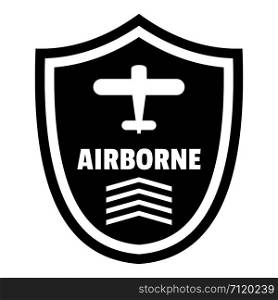 Airborne badge logo. Simple illustration of airborne badge vector logo for web design isolated on white background. Airborne badge logo, simple style