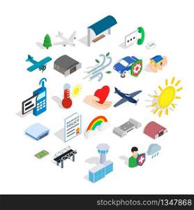Airborne icons set. Isometric set of 25 airborne vector icons for web isolated on white background. Airborne icons set, isometric style