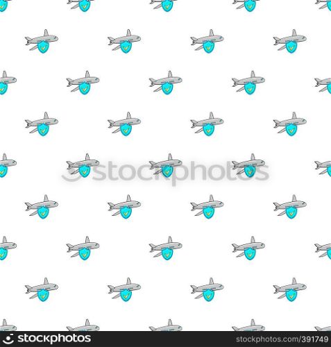 Aircraft and sky blue shield pattern. Cartoon illustration of aircraft and sky blue shield vector pattern for web. Aircraft and sky blue shield pattern cartoon style