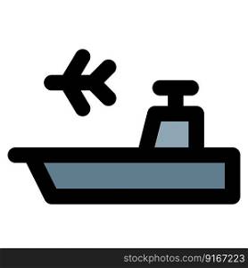 Aircraft carrier, combative seagoing asset.