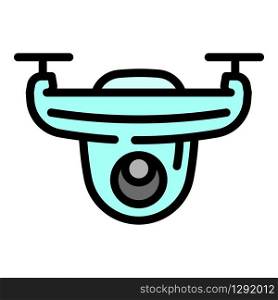 Aircraft drone icon. Outline aircraft drone vector icon for web design isolated on white background. Aircraft drone icon, outline style