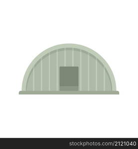 Aircraft repair hangar icon. Flat illustration of aircraft repair hangar vector icon isolated on white background. Aircraft repair hangar icon flat isolated vector