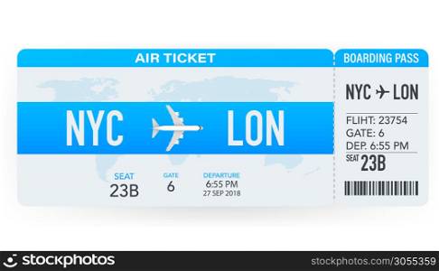 Airline boarding pass tickets to plane for travel journey. Airline tickets. Vector stock illustration. Airline boarding pass tickets to plane for travel journey. Airline tickets. Vector stock illustration.