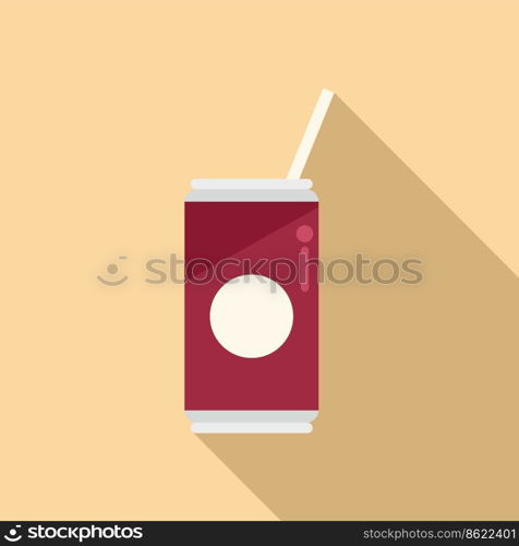 Airline soda drink icon flat vector. Food meal. Air plane. Airline soda drink icon flat vector. Food meal