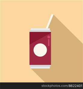 Airline soda drink icon flat vector. Food meal. Air plane. Airline soda drink icon flat vector. Food meal