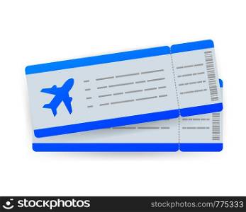 Airline tickets or boarding pass inside of special service envelope. Vector illustration.. Airline tickets or boarding pass inside of special service envelope. Vector stock illustration.