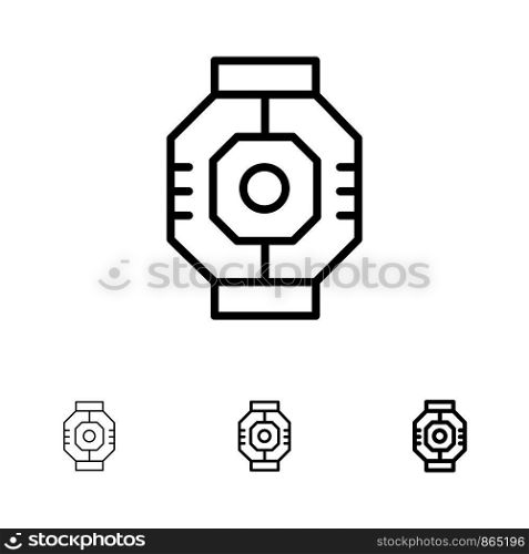Airlock, Capsule, Component, Module, Pod Bold and thin black line icon set