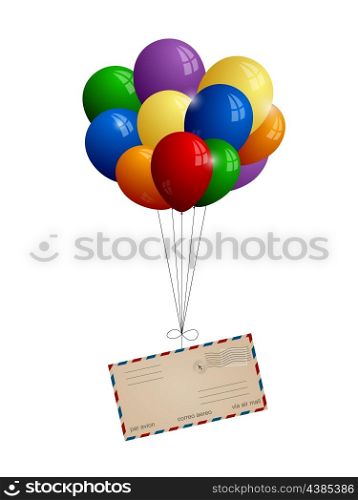 Airmail letter to a bunch of balloons
