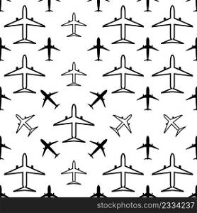 Airplane  Aeroplane  Icon Seamless Pattern Vector Art Illustration