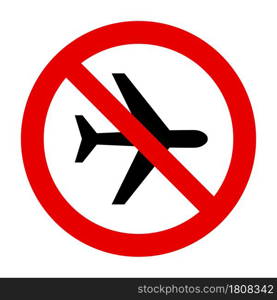 Airplane and prohibition sign