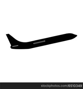 Airplane black icon .