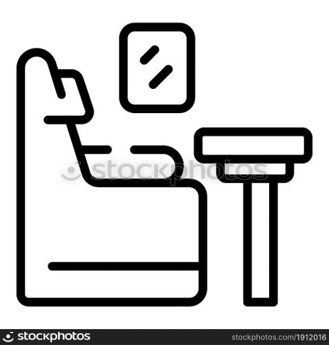 Airplane business seat icon outline vector. Window plane. Airline class. Airplane business seat icon outline vector. Window plane