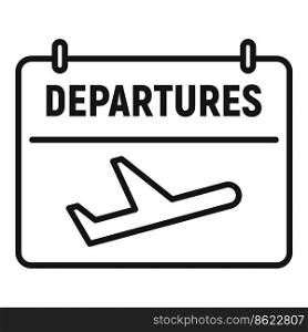 Airplane departures icon outline vector. Airline travel. Air seat. Airplane departures icon outline vector. Airline travel