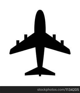Airplane flat icon symbol isolated on white eps 10. Airplane flat icon isolated on white eps 10