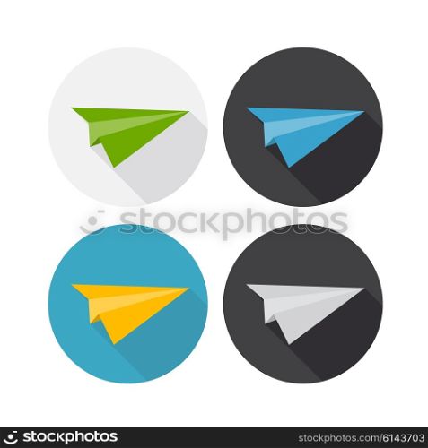 Airplane Flat Icon with Long Shadow Vector Illustration. EPS10. Airplane Flat Icon with Long Shadow Vector Illustration