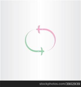 airplane fly in circle icon design