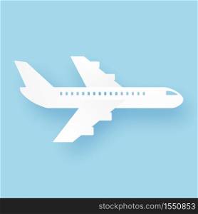 Airplane flying, paper art style