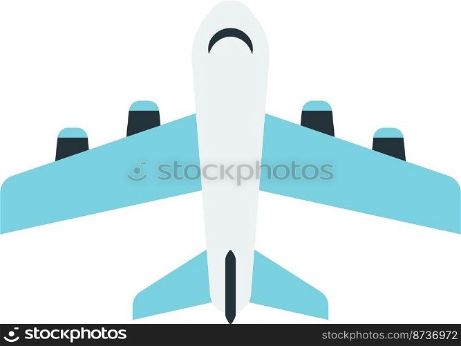 airplane from above illustration in minimal style isolated on background