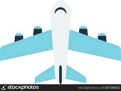 airplane from above illustration in minimal style isolated on background
