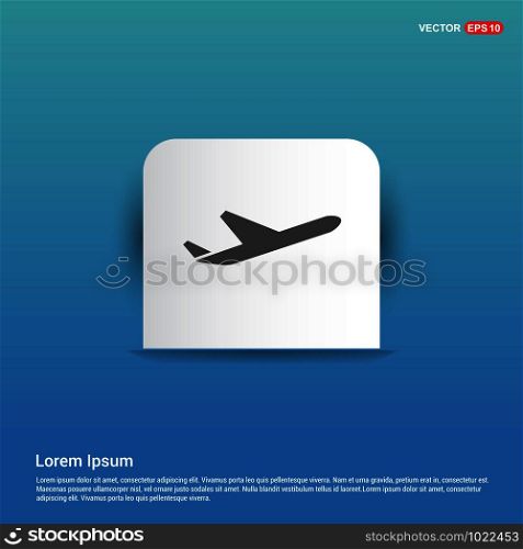 Airplane icon - Blue Sticker button