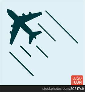 Airplane icon isolated. Airplane icon isolated. Aircraft simple design symbol. Vector illustration