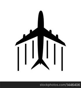 Airplane icon on white background. Airplane travel concept, symbol on isolated background. Flat black airplane flying and leaving footprints. vector eps10. Airplane icon on white background. Airplane travel concept, symbol on isolated background. Flat black airplane flying and leaving footprints. vector