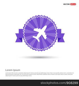 Airplane icon - Purple Ribbon banner