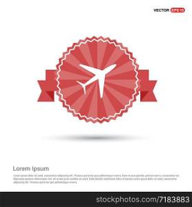 Airplane icon - Red Ribbon banner
