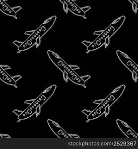 Airplane Icon Seamless Pattern, Aeroplane Icon, Engine Powered Fixed Wing Aircraft Vector Art Illustration