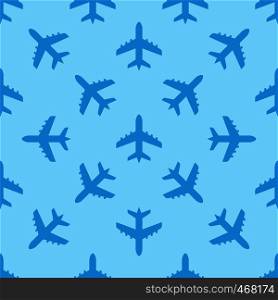 Airplane Icon Seamless Pattern Vector Art Illustration