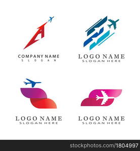 Airplane icon vector illustration design Logo Template