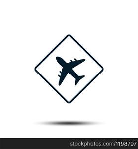 Airplane Icon Vector Template. Airport Sign Flat Design