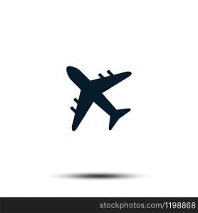 Airplane Icon Vector Template. Airport Sign Flat Design