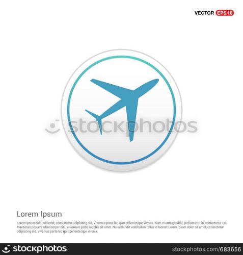 Airplane icon - white circle button