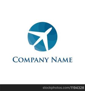 Airplane Icon With Circle For The Travel Business Logo. Airplane Icon Inside The Circle Logo Concept. Ticket Agency And Tourism Vector Logo Template. Airplane - Concept Business Logo Template Vector Illustration. Air Travel Symbol. EPS10