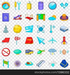 Airplane icons set. Cartoon style of 36 airplane vector icons for web for any design. Airplane icons set, cartoon style