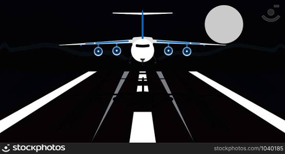 Airplane landing illustration travel vacation vector. Business trip boarding airline departure. Holiday tour journey summer flat