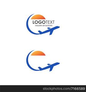 Airplane logo for travel, trip or tour agency