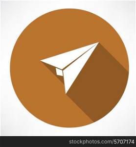 airplane paper sign. Flat modern style vector illustration