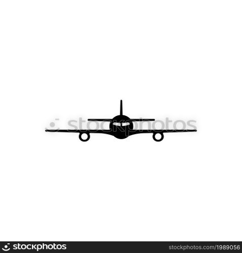 Airplane, Passenger Plane, Airliner. Flat Vector Icon illustration. Simple black symbol on white background. Airplane, Passenger Plane, Airliner sign design template for web and mobile UI element. Airplane, Passenger Plane, Airliner. Flat Vector Icon illustration. Simple black symbol on white background. Airplane, Passenger Plane, Airliner sign design template for web and mobile UI element.