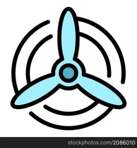 Airplane propeller icon. Outline airplane propeller vector icon color flat isolated. Airplane propeller icon color outline vector