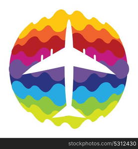 Airplane Rainbow Color Icon for Mobile Applications and Web EPS10. Airplane Rainbow Color Icon for Mobile Applications and Web