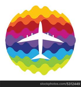 Airplane Rainbow Color Icon for Mobile Applications and Web EPS10. Airplane Rainbow Color Icon for Mobile Applications and Web