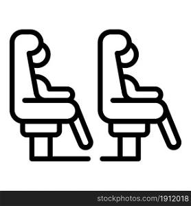 Airplane seats icon outline vector. Plane seat. Aircraft chair. Airplane seats icon outline vector. Plane seat