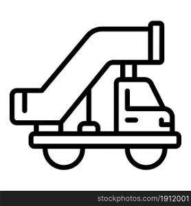 Airplane stairs truck icon outline vector. Airport plane. Aircraft passenger. Airplane stairs truck icon outline vector. Airport plane