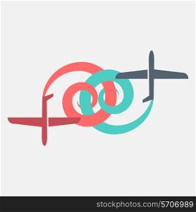Airplane symbol. Design logo.