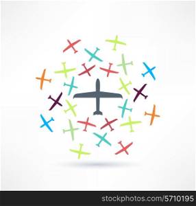Airplane symbol. Design logo.