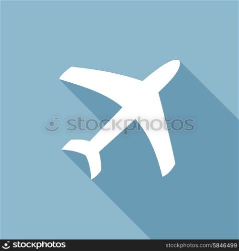 airplane symbol with a long shadow
