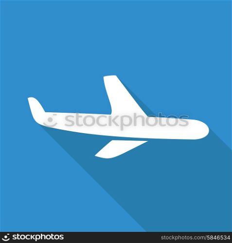 airplane symbol with a long shadow